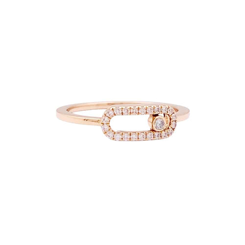 Bague 48 Bague Messika, "Move Uno Pavé", or rose et diamants. 58 Facettes 34744