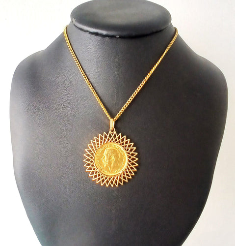 Collier Medaille porte-pièce Souverain Georges V 58 Facettes 605/1