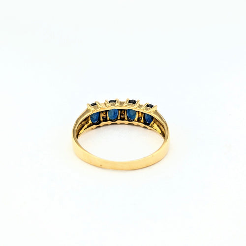 Bague 58 Bague or jaune saphirs diamants 58 Facettes 31238