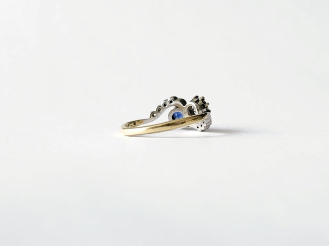 Bague 50 Bague Toi et Moi or jaune - Diamant et saphir 58 Facettes