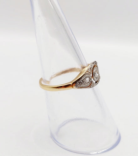 Bague 51 Bague Art Déco or jaune diamants taille rose (circa 1940) 58 Facettes A05973