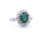 Bague en or blanc 18 carats avec émeraude de 1,80 carat et diamants