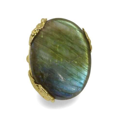 Broche Broche Roland Schad or jaune et labradorite 58 Facettes 00013801