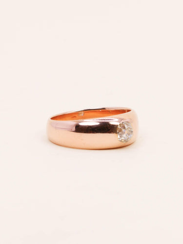 Bague 57 Bague jonc or rose diamant taille ancienne 0,55 carat 58 Facettes 1199.2
