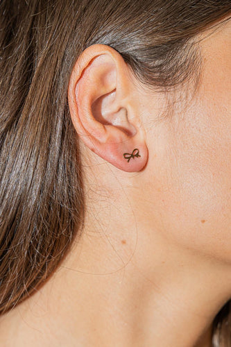 Boucles d'oreilles Ginette NY Boucles d'oreilles Puces Mini Bow Earrings Or rose 58 Facettes 2677099CN