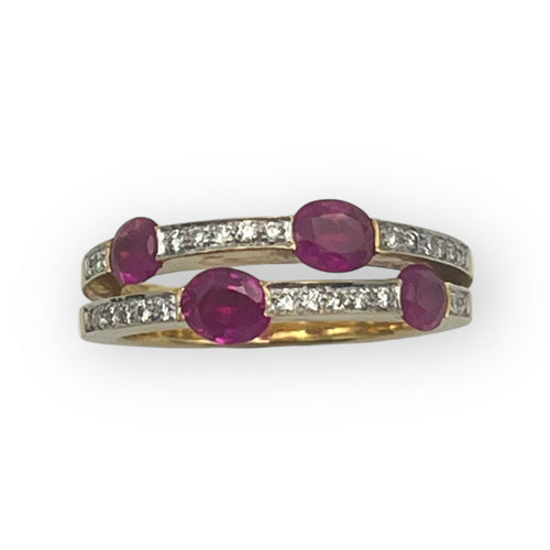 Bague 54 Bague or rubis et diamants 58 Facettes 149053464