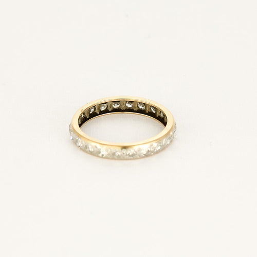 Bague 48 Alliance américaine en or jaune et blanc, diamants 58 Facettes ENG10218