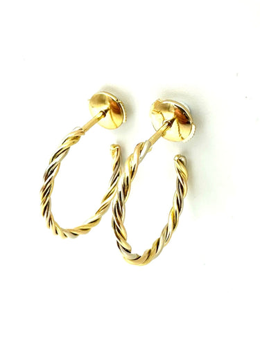 Boucles d'oreilles CARTIER. Collection "Trinity", créoles 3 ors torsadées 58 Facettes