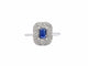 Bague 54 Bague design en or blanc avec un saphir et des diamants 58 Facettes 2348