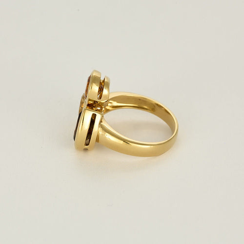 Bague 56 Bague trilogie en or jaune et béryl de couleurs 58 Facettes HOU5642