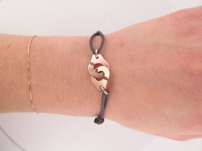 Bracelet bracelet DINH VAN cordon menottes r12 14-26 or rose 18k 58 Facettes 266272
