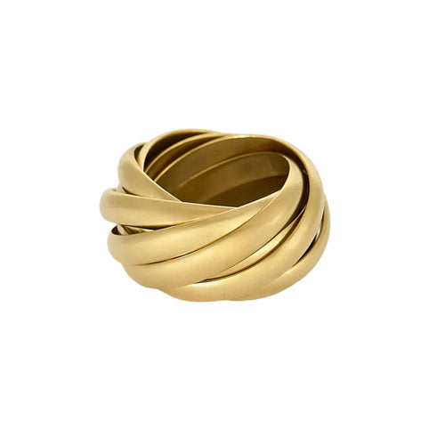 Bague 51 Bague neuf anneaux en or jaune 58 Facettes RAM3179