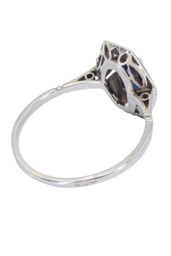 Bague 53 Bague art-déco saphir et diamant 58 Facettes 085851