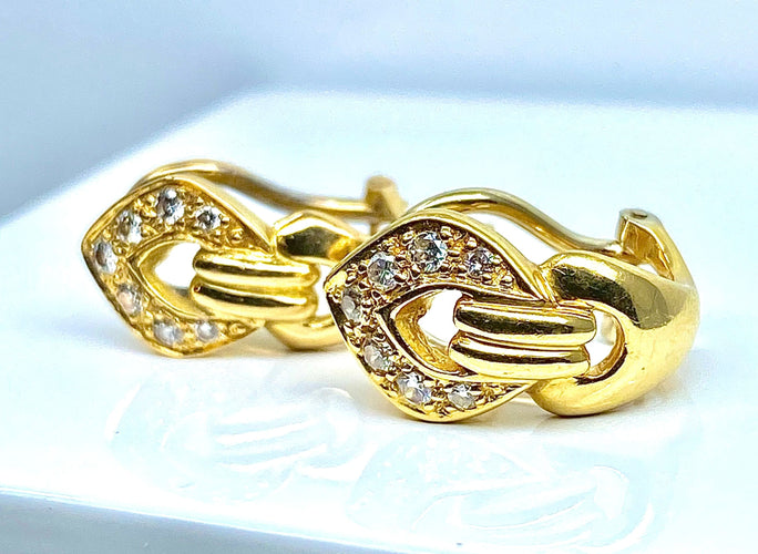 Boucles d'oreilles Paire de boucles d’oreilles en or jaune 18 carats et diamants 58 Facettes AB458