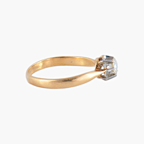 Bague 55 Bague Solitaire ancien or jaune et platine 58 Facettes 443