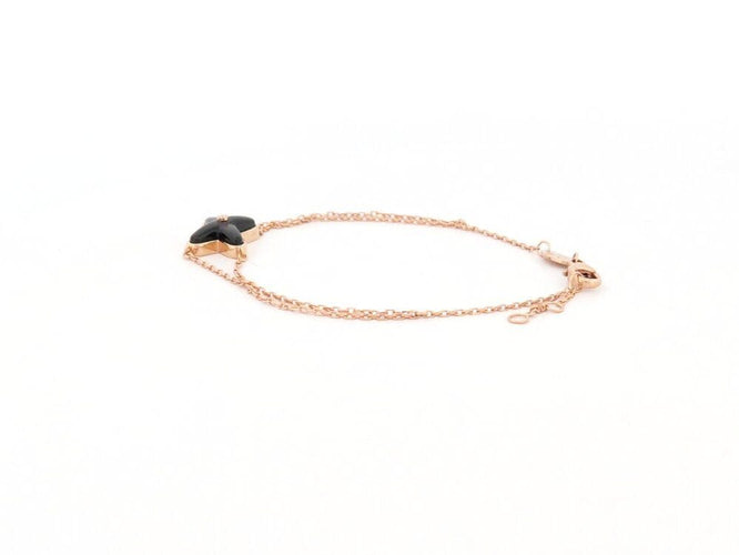 bracelet CHAUMET jeux de liens onyx diamant en or rose 18k 15-17 cm