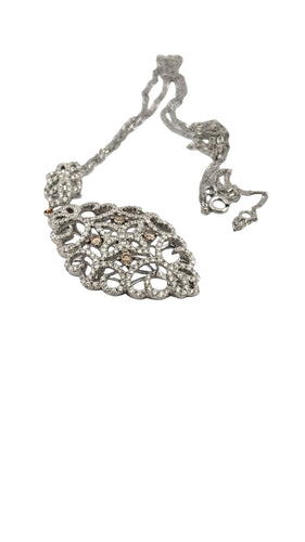 Collier Collier avec pendentif ajouré or et diamants 58 Facettes