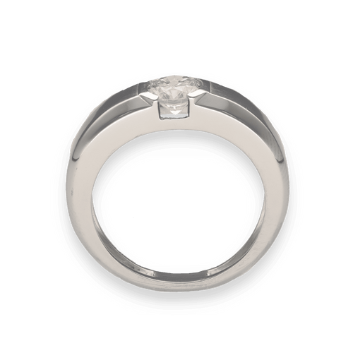 Bague 64 Bague Jonc Homme en Platine avec Diamant 1,21 ct – Certificat HRD – Taille 64 58 Facettes