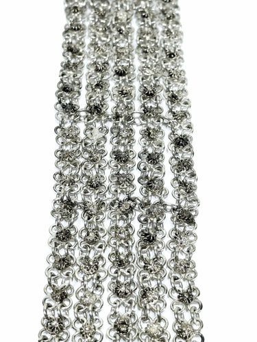 Bracelet Bracelet manchette en argent égyptien à cinq rangs de maillons 58 Facettes