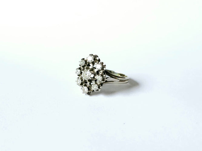 Bague 50 Bague or blanc et diamants 58 Facettes