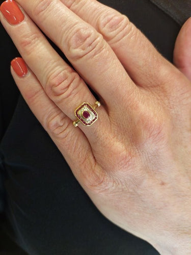 Bague 56 Bague moderne rubis diamants 58 Facettes 089111