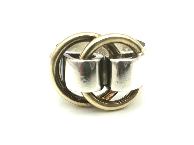 HERMES/GAETAN DE PERCIN. Bague vintage argent et or jaune 18K