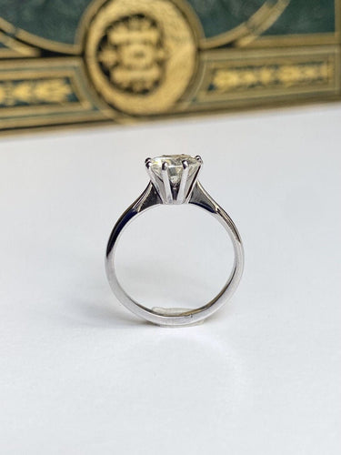 Bague 51 Bague solitaire en or blanc et diamant 58 Facettes