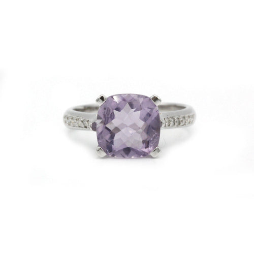 Bague 53 Bague or diamants améthyste 58 Facettes 240053SP