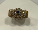 Bague 58 Bague tank or jaune saphir diamants 58 Facettes LP34