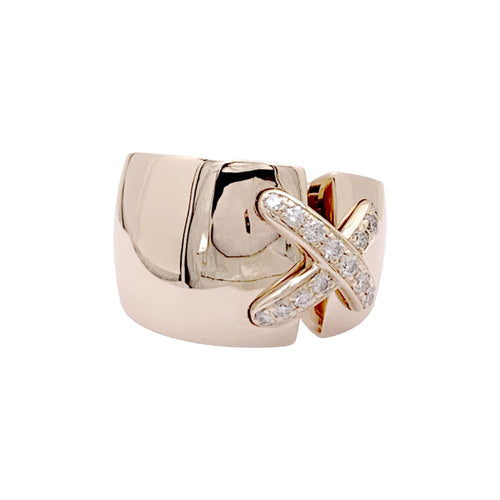 Bague 55 Bague Chaumet, "Liens" grand modèle, or rose, diamants. 58 Facettes 35128
