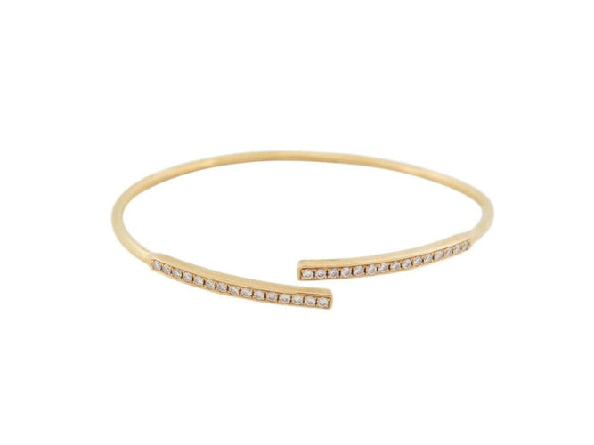 Bracelet bracelet KUNZ jonc ouvert or jaune 18k et diamants 0.30 ct t16 5.6g 58 Facettes 264949