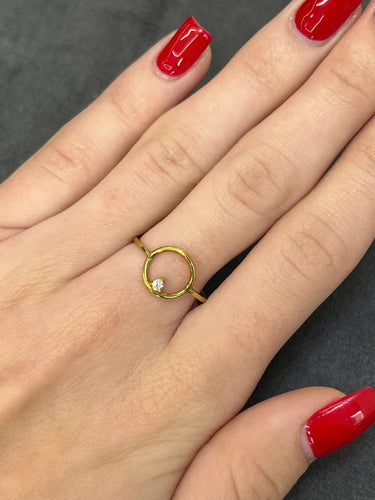 Bague 56 Bague or jaune et diamant 58 Facettes 00004101