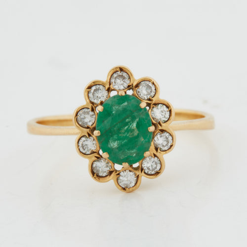 Bague 59 Bague Or Jaune - Emeraude et Diamants 58 Facettes RÉF 10006/13