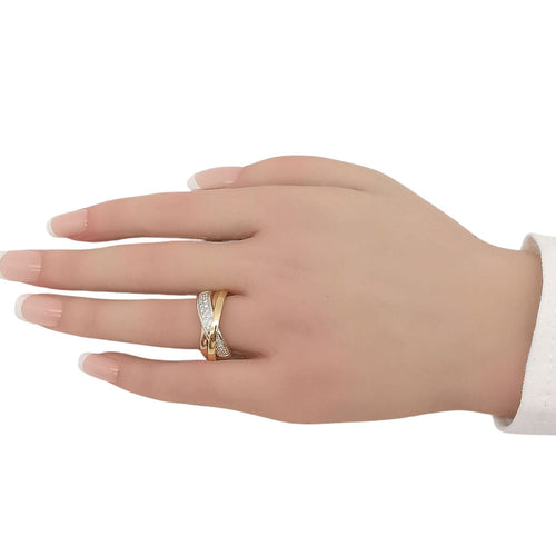 Bague 57 Guy Laroche - Bague 3 ors & diamants 58 Facettes
