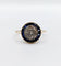 Bague 56.5 Bague cible art déco or jaune, diamants et saphirs calibrés synthétiques 58 Facettes A05652