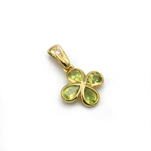 Pendentif Pendentif Trèfle 4 feuilles - Or, Diamant & Péridots 58 Facettes 250149R