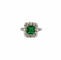 Bague 55 Bague ancienne or blanc émeraude diamants 58 Facettes