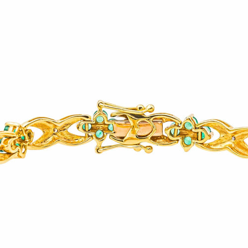 Bracelet Bracelet  Or jaune, Or blanc Emeraude, Diamant 58 Facettes 4292749CN
