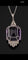 Pendentif Pendentif Art-deco en Platine et Diamants serti d'une Importante Améthyste 58 Facettes