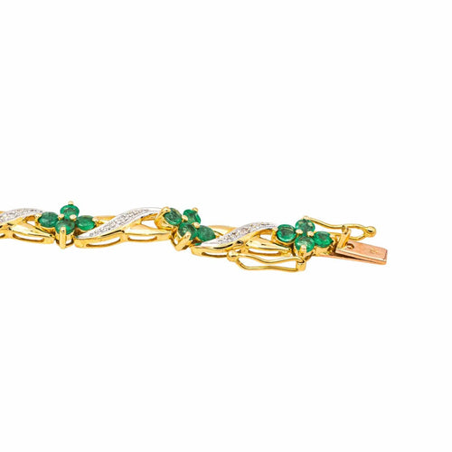 Bracelet Bracelet  Or jaune, Or blanc Emeraude, Diamant 58 Facettes 4292749CN