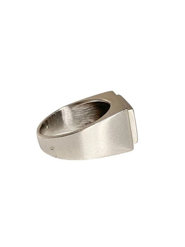 Bague 47 Bague Chevalière or gris diamants 58 Facettes