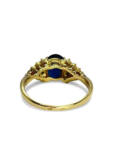 Bague 55 Bague or jaune saphir 1,5 ct et diamants 0,30 ct 58 Facettes 00066801