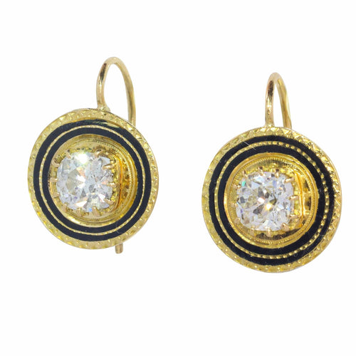 Boucles d'oreilles Aperçus de grandeur : boucles d'oreilles en diamant des années 1830 58 Facettes 21355-0125