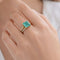 Bague 59 Bague en or jaune avec émeraude taille carrée et diamants 58 Facettes 50386