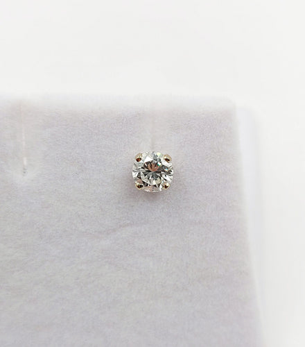 Puce d'oreille SEULE vintage or blanc et diamant de 0.38 carat 58 Facettes A06242