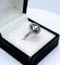 Bague ronde Art Déco en or gris et platine sertie de diamants et saphirs