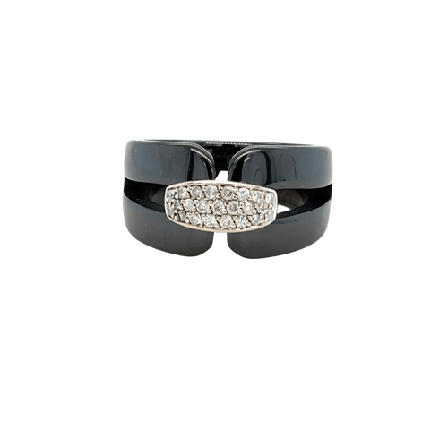 Bague 56 Jeell - Bague céramique et diamants 58 Facettes 1.0000005/1