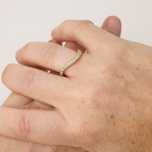 Bague ALLIANCE DIAMANTS VAGUE EN OR JAUNE 18K 58 Facettes 0