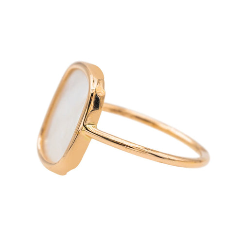 Bague 55 Ginette NY Bague White MOP antique ring Or rose Nacre 58 Facettes 3089109CN
