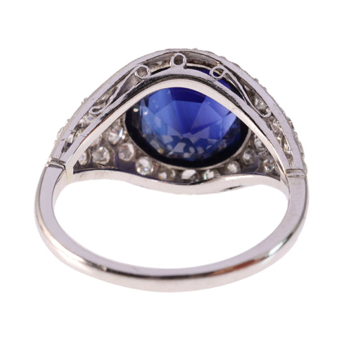 Bague 55 Bague saphir et diamant d'inspiration Art déco des années 1950 : une pièce audacieuse et affirmée 58 Facettes 24332-0063